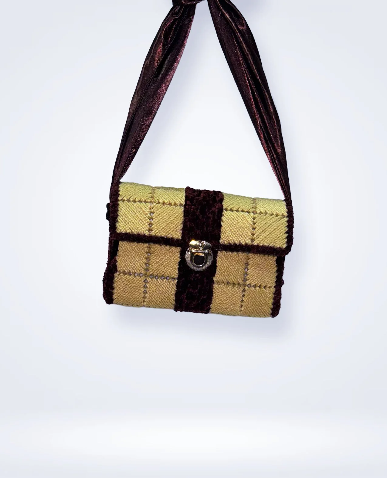 Mocha Velvet Crochet Bag