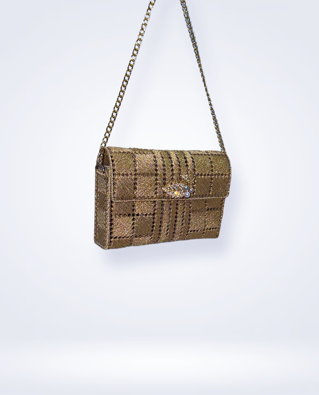 Golden Glam Crochet Bag