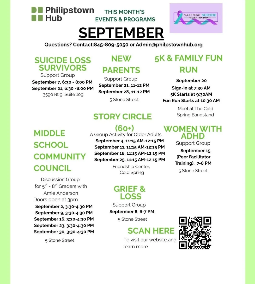 Here is what is going on at The Hub this September!