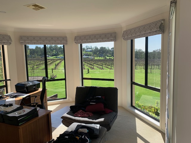 Blockout Roman Blinds in Curtain Fabric