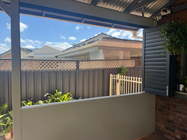 Aluminium Shutters -  In open position at Elderslie
