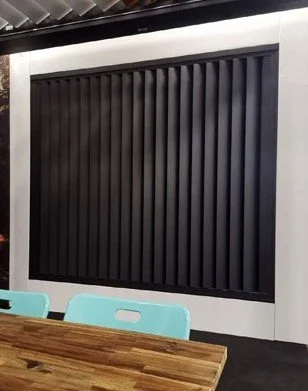 Vertical louvre aluminium outdoor shutters with modern architectural blade design