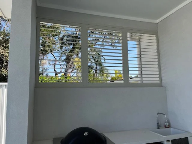 Outdoor Shutter in Surf Mist Colour (After Photo)