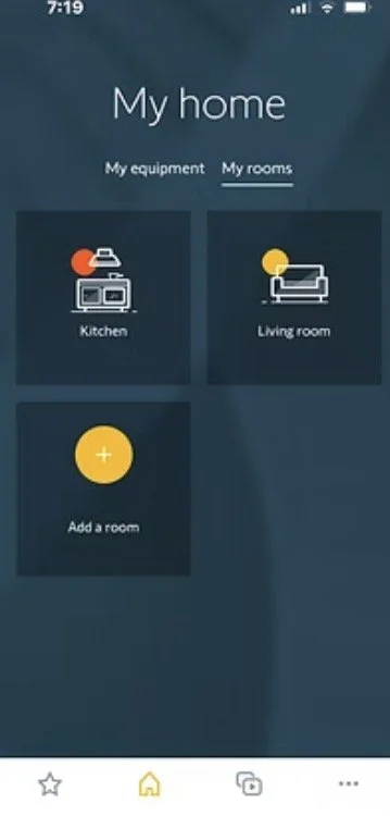 Somfy TaHoma app controlling motorised blinds