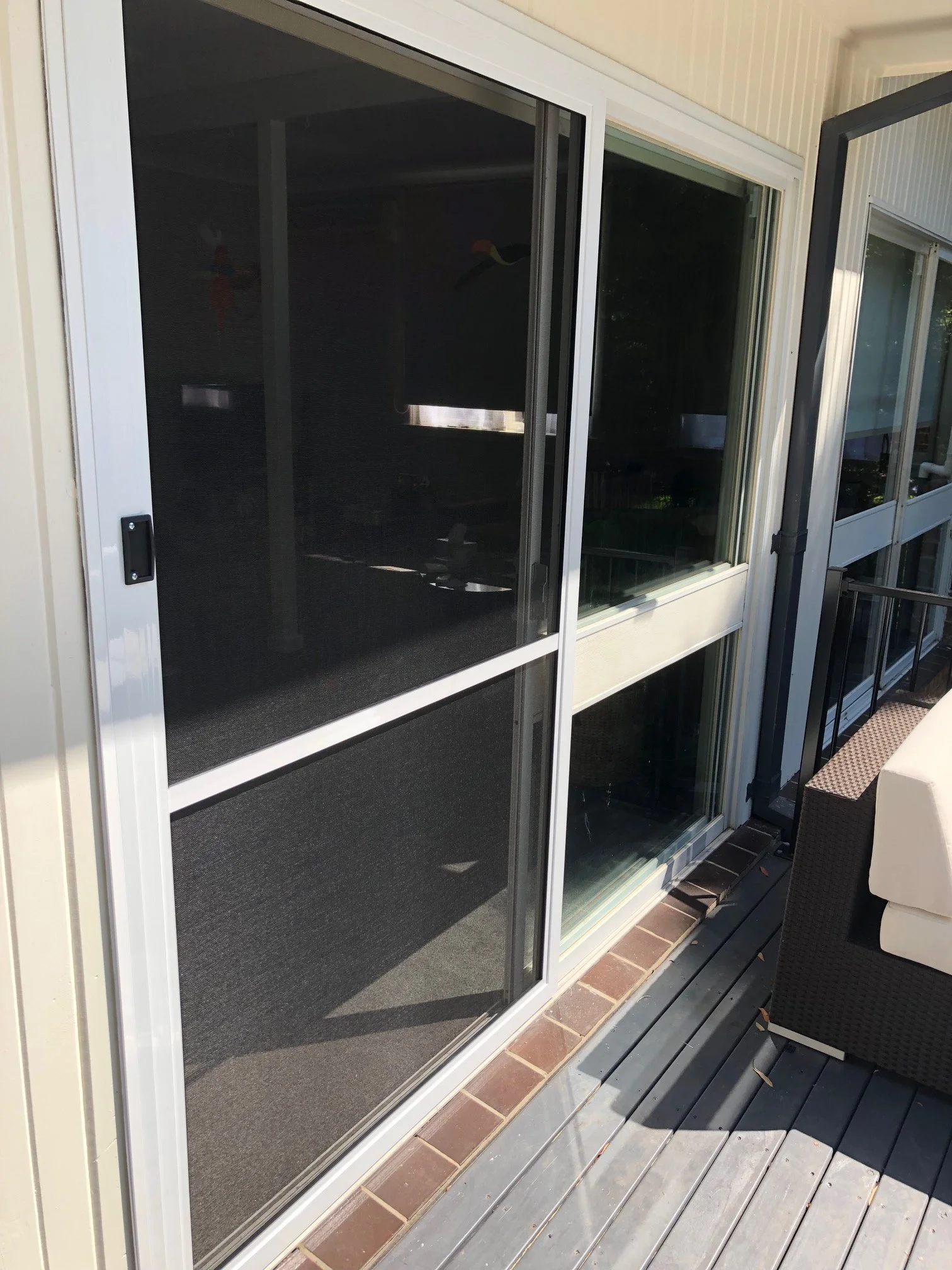 White Sliding Flyscreen Door with fibreglass mesh