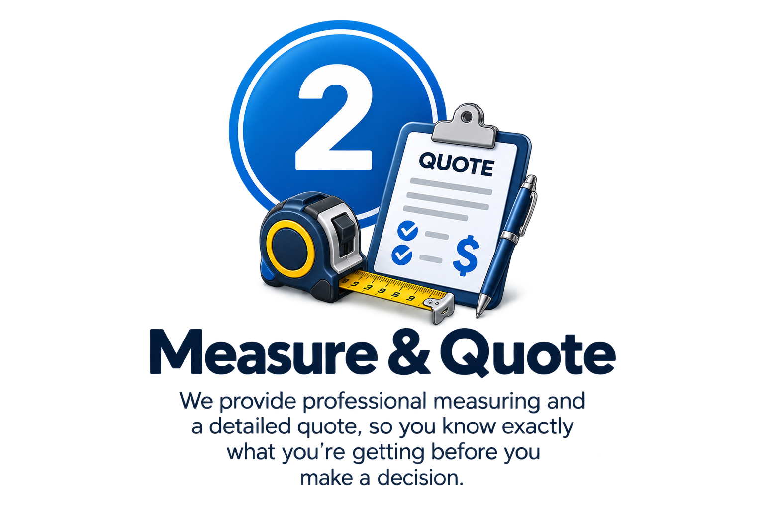 Professional measuring and quoting for custom window furnishings and security products