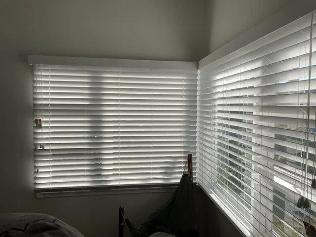 White PVC Venetian Blinds with 50mm wide slats