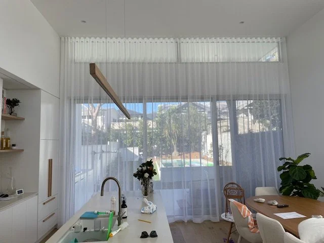 Sheer S-Wave Curtains to ceiling
