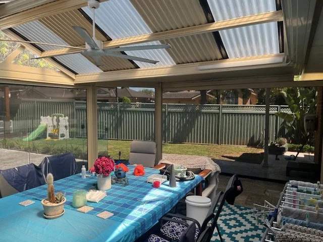 Zipscreen Awnings in Outlook 95 Blackstone Fabric in Harrington Park (Inside View)
