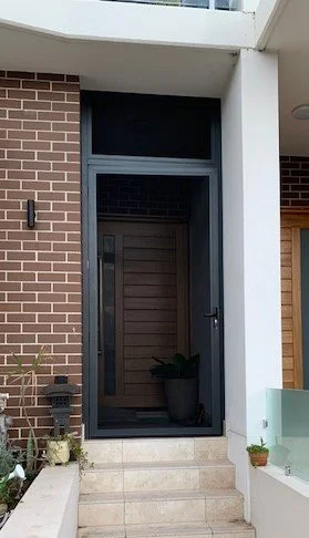 Hinged Supascreen Security Door & Window Screen with full frame buildout