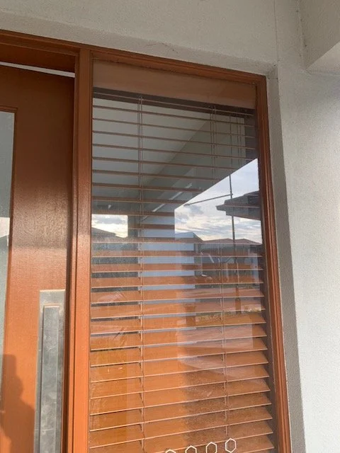 Timber Coloured PVC Venetian (Oustide View)