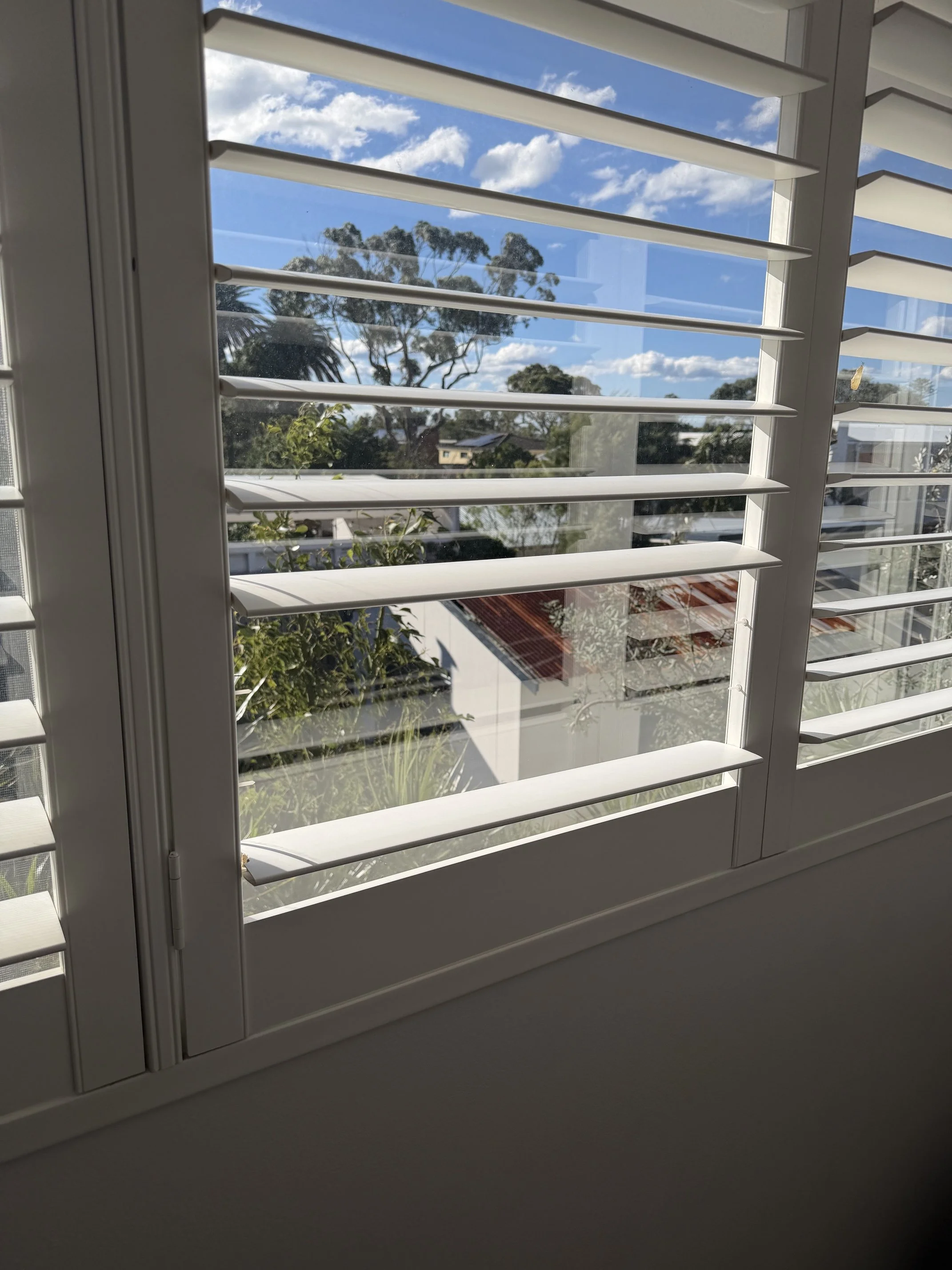 Broken plantation shutter louvre before repair in Narellan NSW