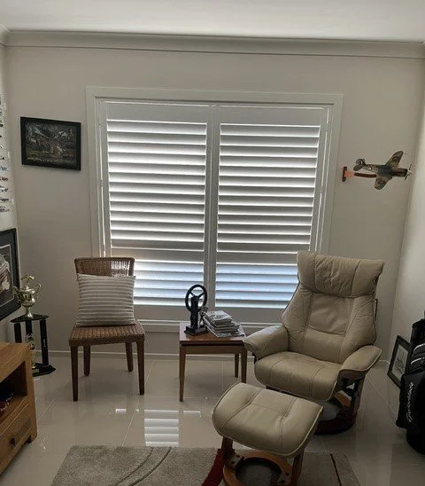 Basswood Timber Shutters in Snow White Colour