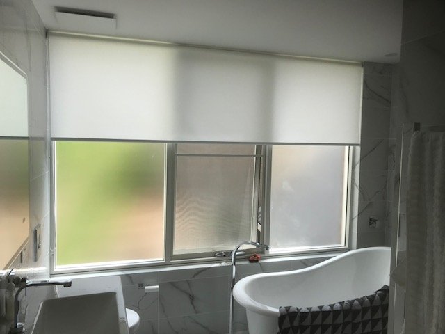 Light Filter Roller Blind in bathroom for privacy day & & night