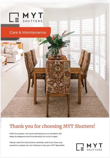 Plantation shutter care and maintenance guide for timber and polymer shutters.