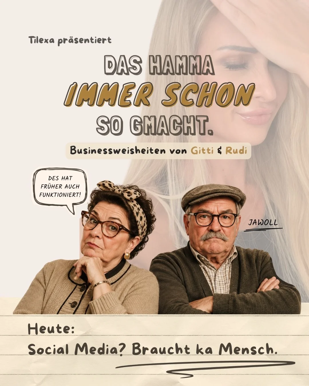 Social Media? Braucht ka Mensch&hellip; 

Gute Arbeit spricht sich schlie&szlig;lich herum. Mundpropaganda hat fr&uuml;her auch gereicht. 😌

Gitti &amp; Rudi erkl&auml;ren diese Woche, warum Social Media, Sichtbarkeit und Personal Branding v&ouml;ll