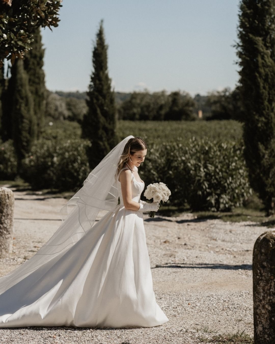 Elegant bride portrait at destination wedding in Italy