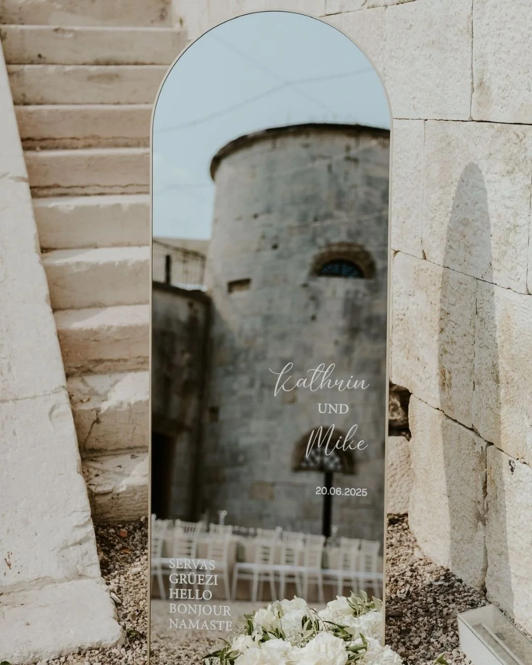 Luxury wedding styling with refined details and floral arrangements