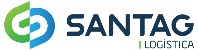 Logo de uma companhia de tecnologia com design de elementos verdes, azuis e rosa.