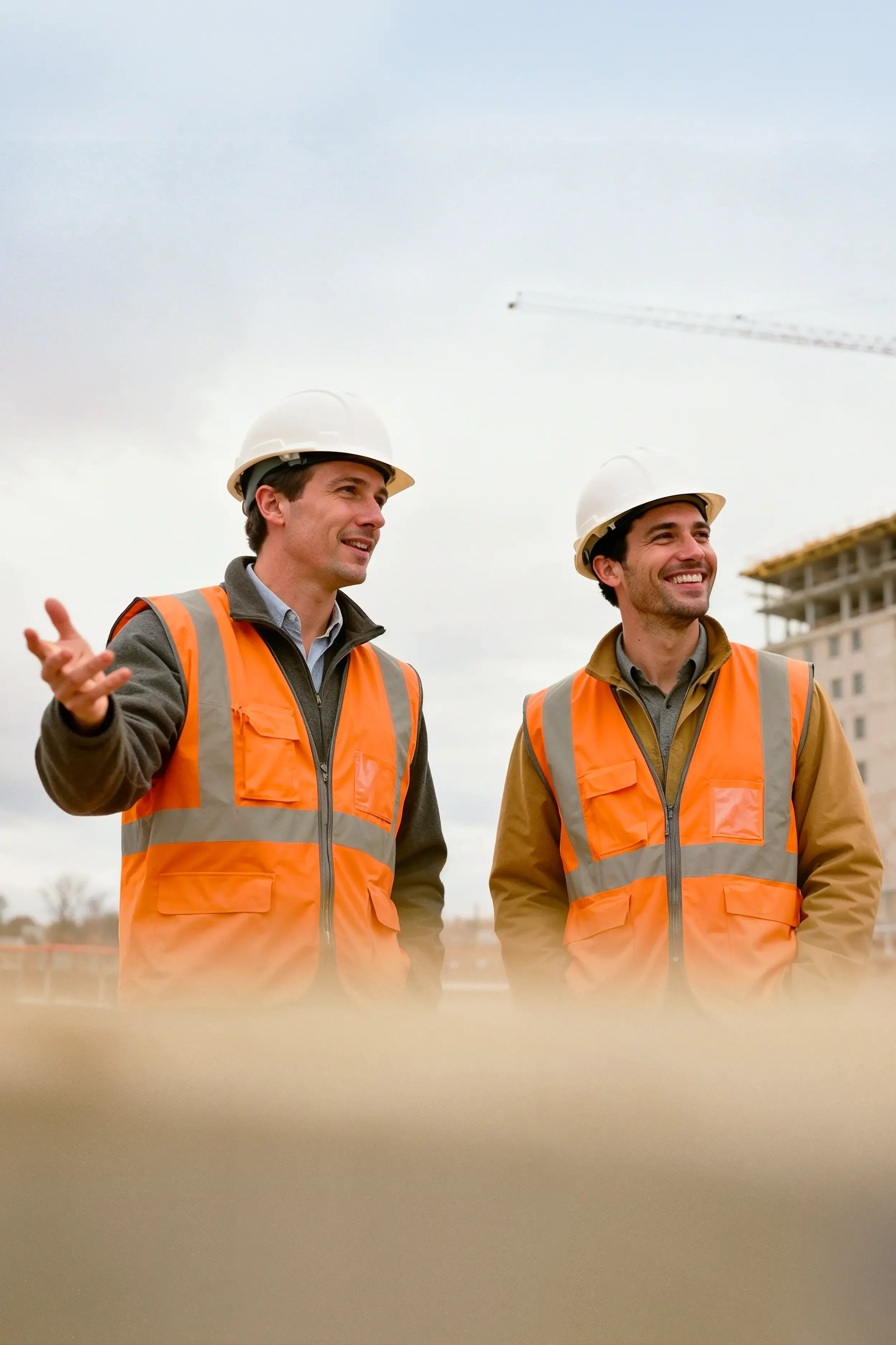 Dois especialistas Dreamfields em contexto de obra publica