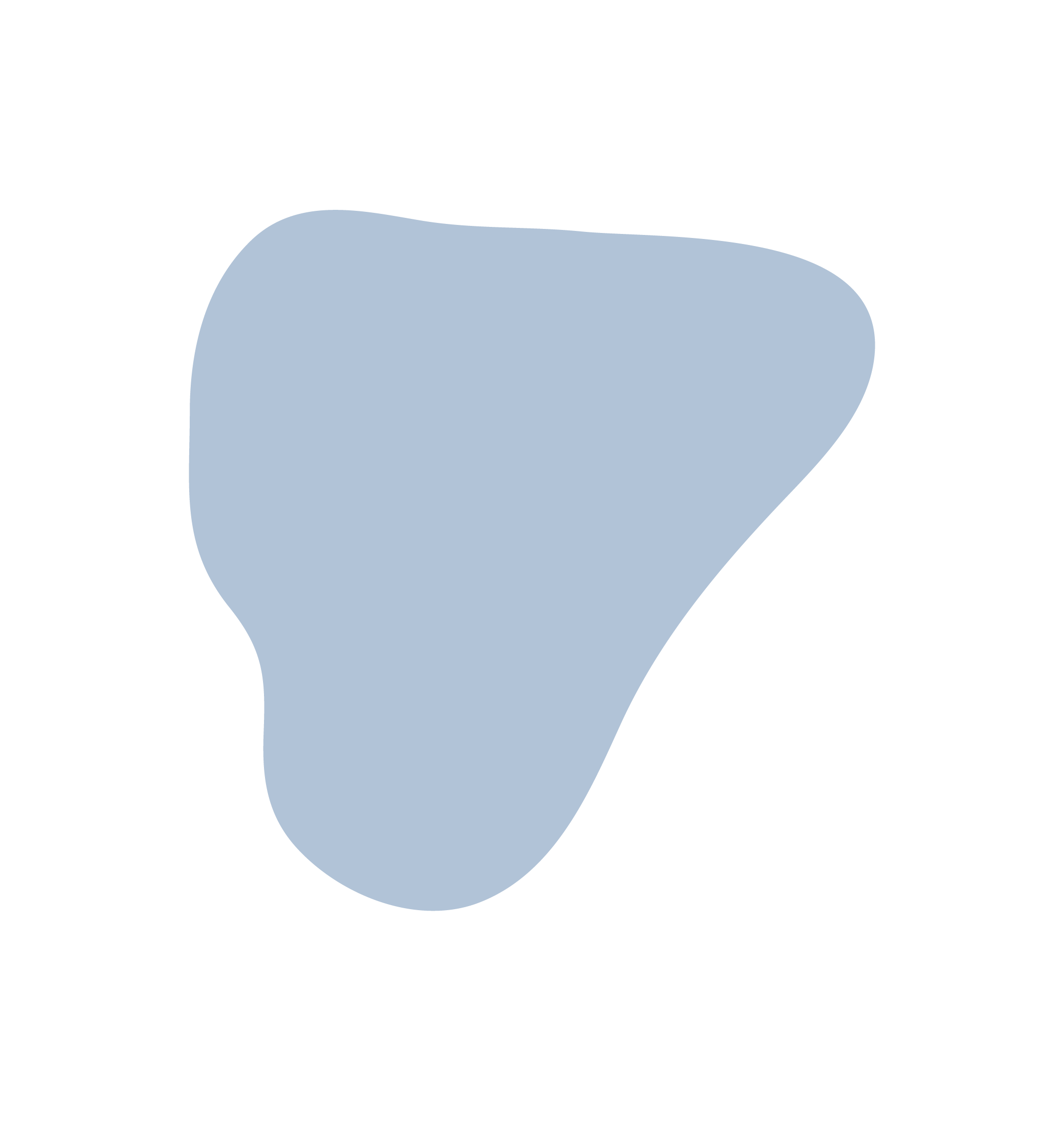 Forme abstraite de couleur bleue sur fond blanc.