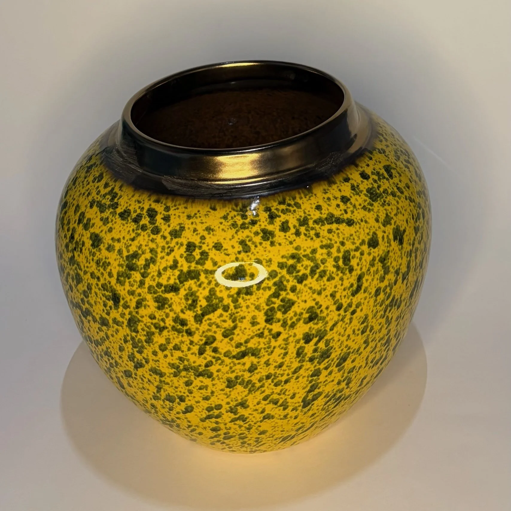 111-short yellow vase with balck dots.jpeg