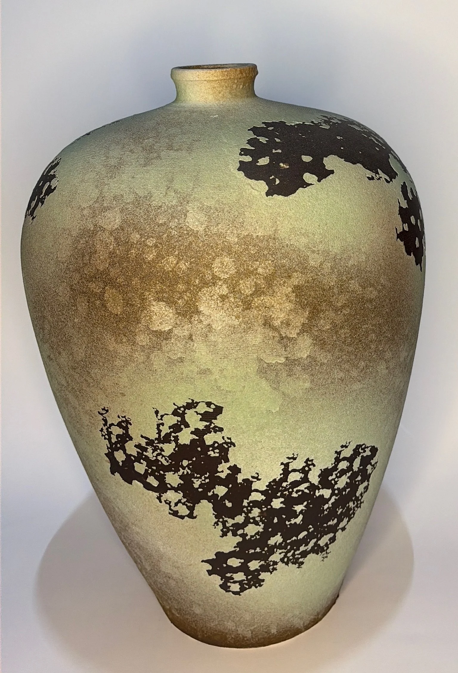 122-green and brown textured vase.JPG