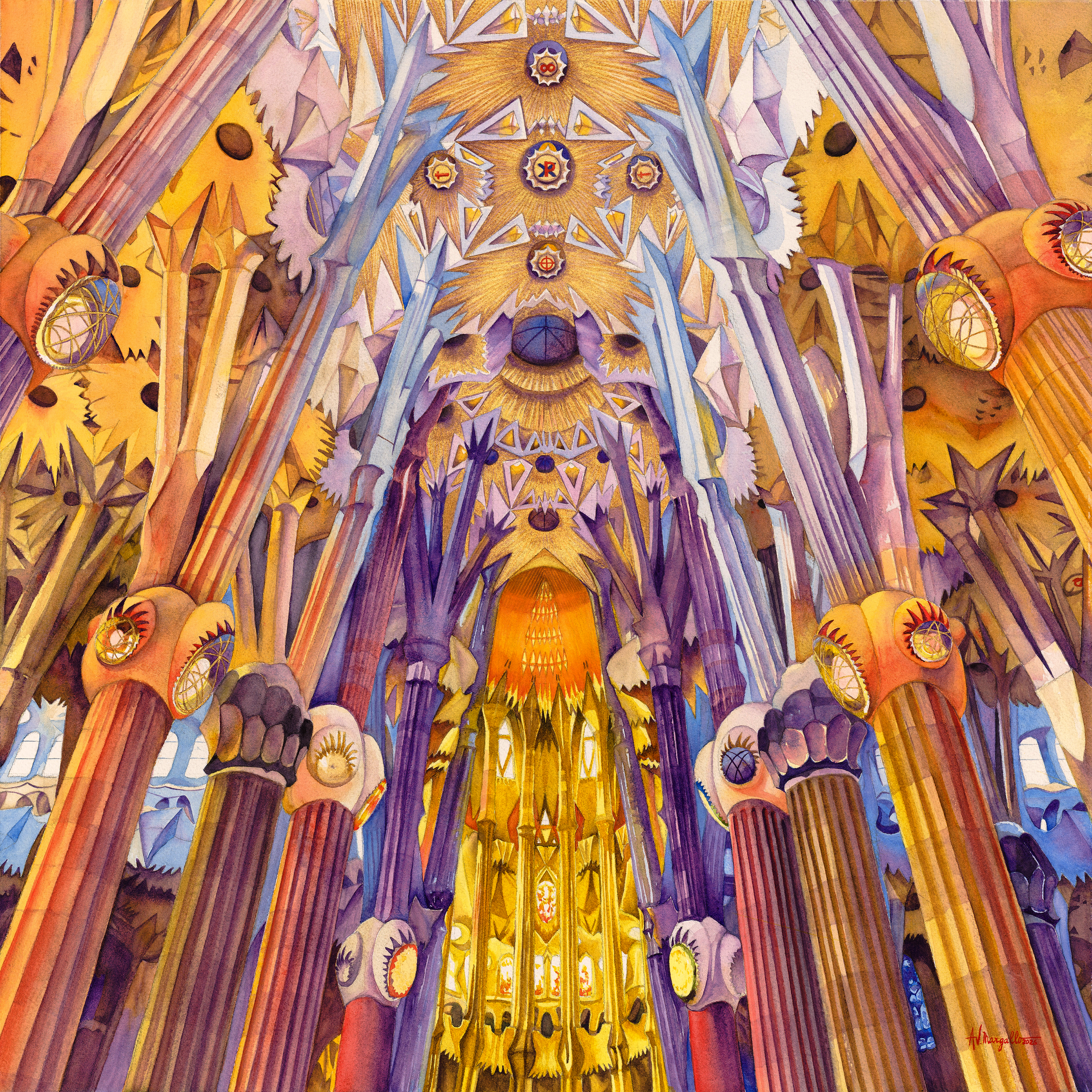 Adentro de la Sagrada Familia, 2026 | 
24 x 24 inches
