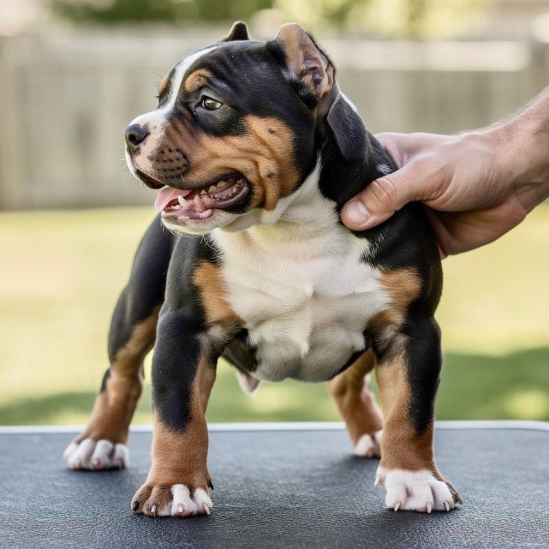 Tri-color Americas XL Bully puppy.