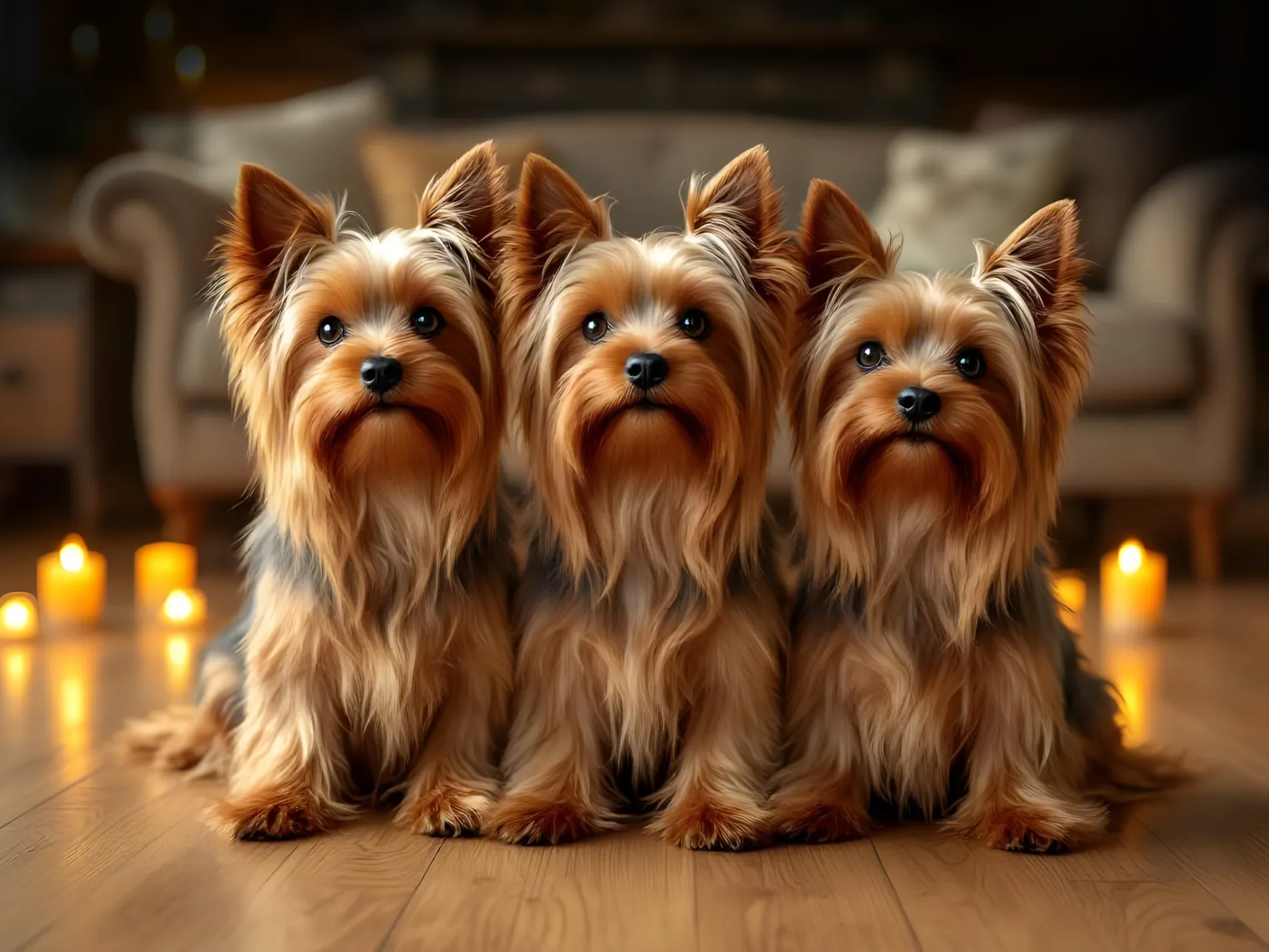 Yorkshire Terrier Trio
