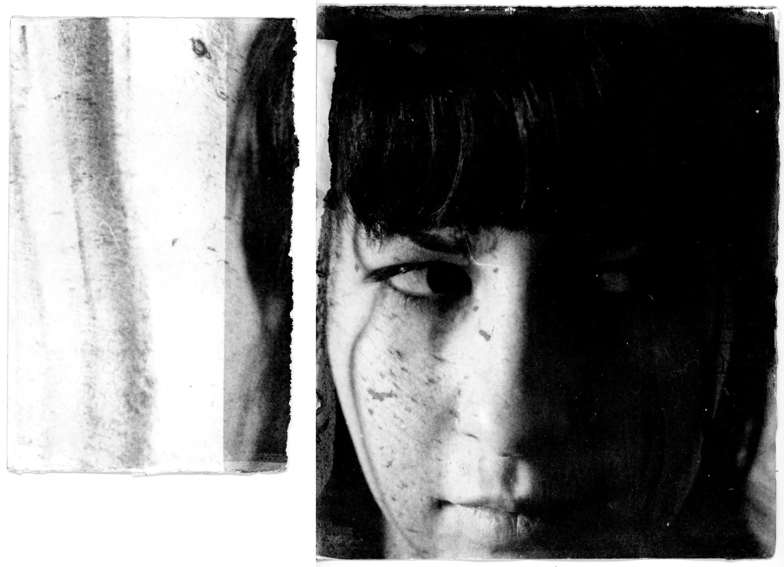 Untitled (Diptych) Zo Damage, 2020 Unique print on Fabriano Rosapina from Ilford HP5 Plus 35mm negative