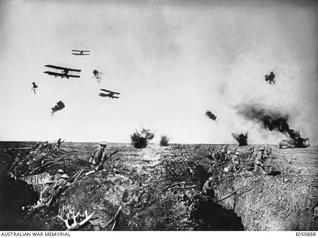 Over The Top (Glass plate composite), Frank Hurley 1918