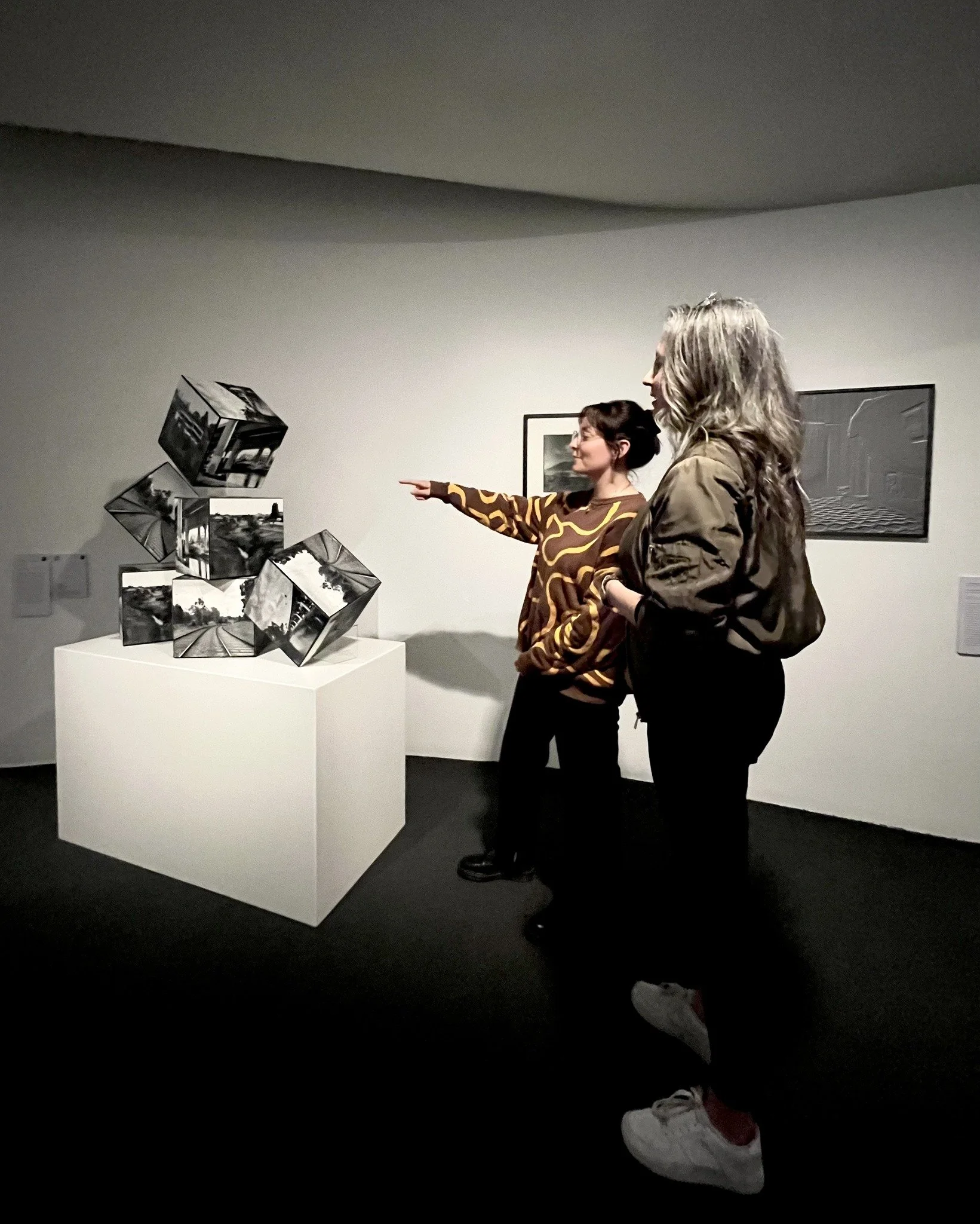 Zo Damage, 2025. Perspective, gelatin silver prints, cardboard, pen, 28.5 cm x 28.5 cm x 28.5 cm (per cube). Installation variable. Installation view, Bowness Photography Prize Finalist exhibition, MAPh, Wheelers Hill, 2025