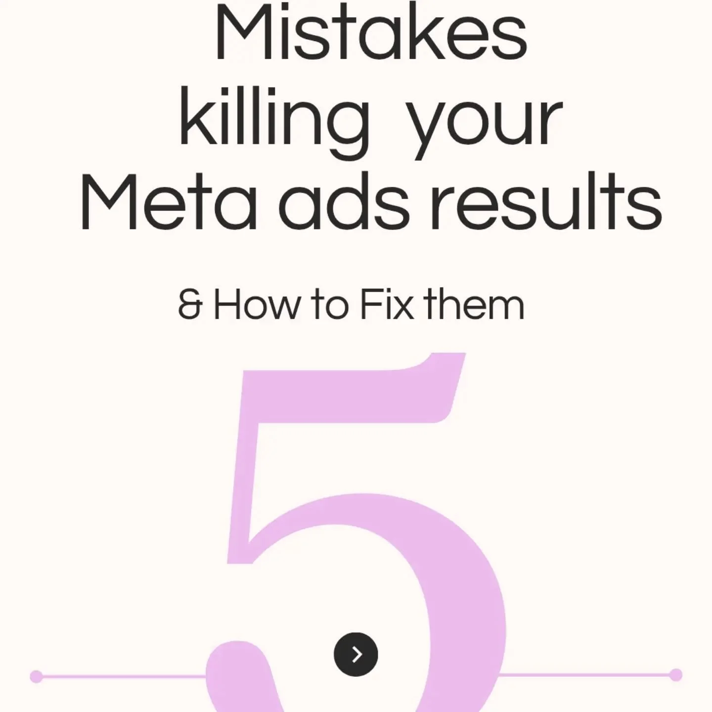 How to fix your meta ads...
I&rsquo;ve seen this in almost every account I audit&hellip;

People think they need:

more budget
more targeting
more &ldquo;hacks&rdquo;

But the real problem is simpler 👇

These 5 things are quietly killing your result