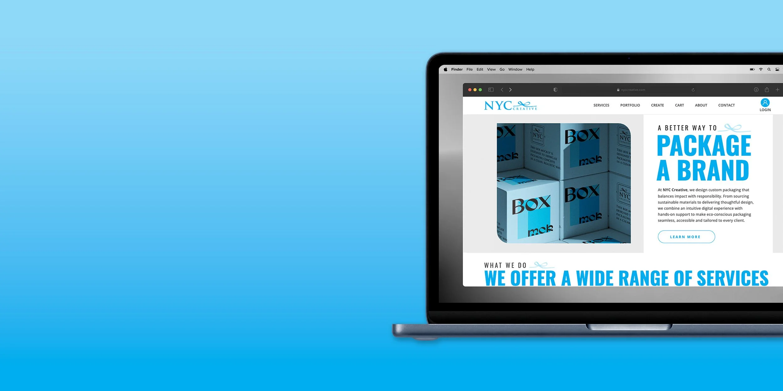 NYC Creative Home Page Mockup | Abby Blank Design | New York