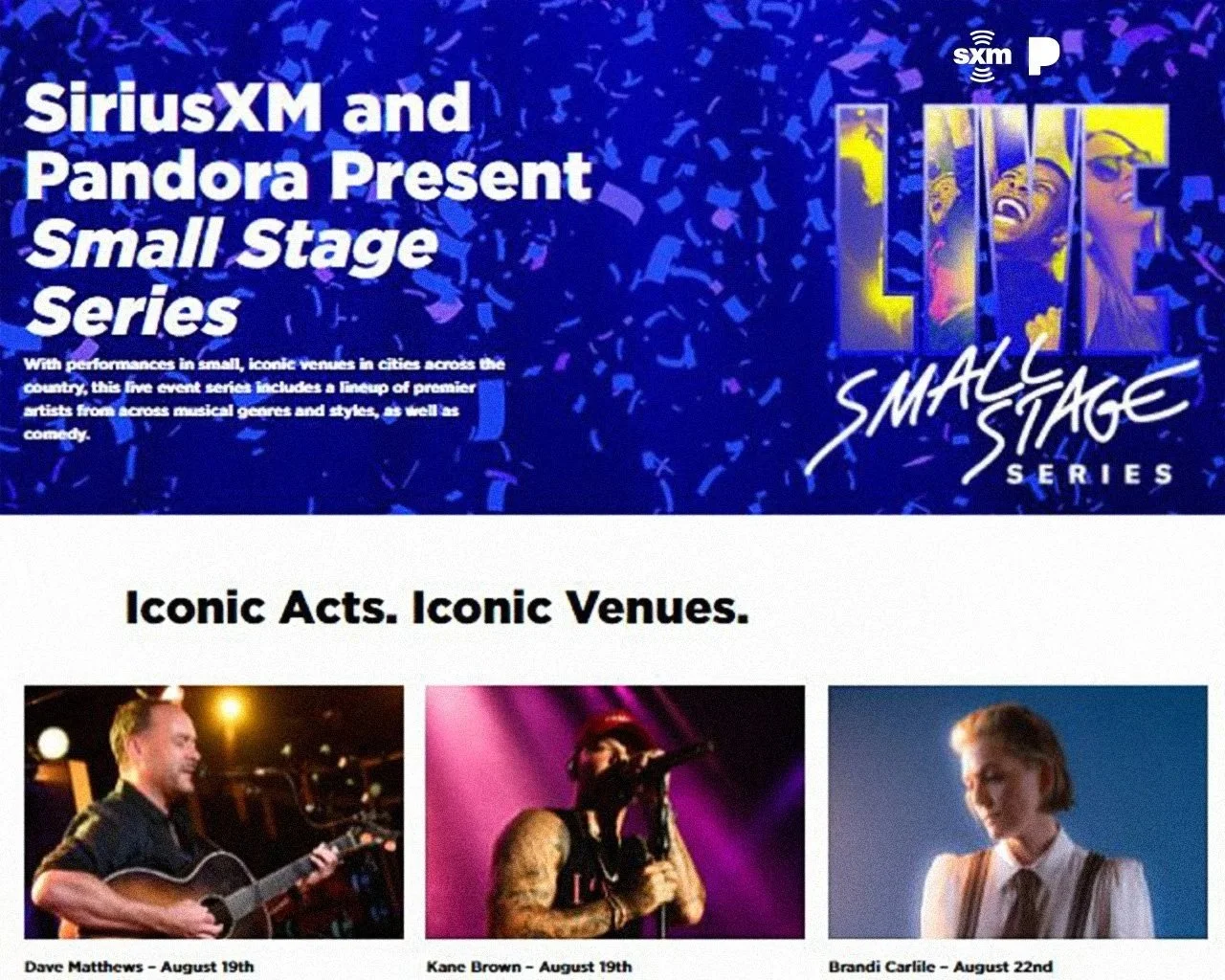 Small Stage Series Landing Page