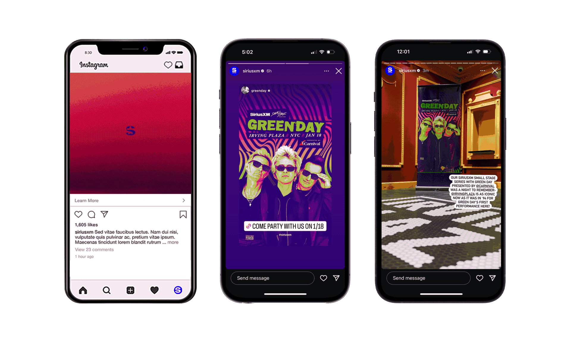 Green Day Small Stage Series Social Media Assets | Abby Blank Design | New York