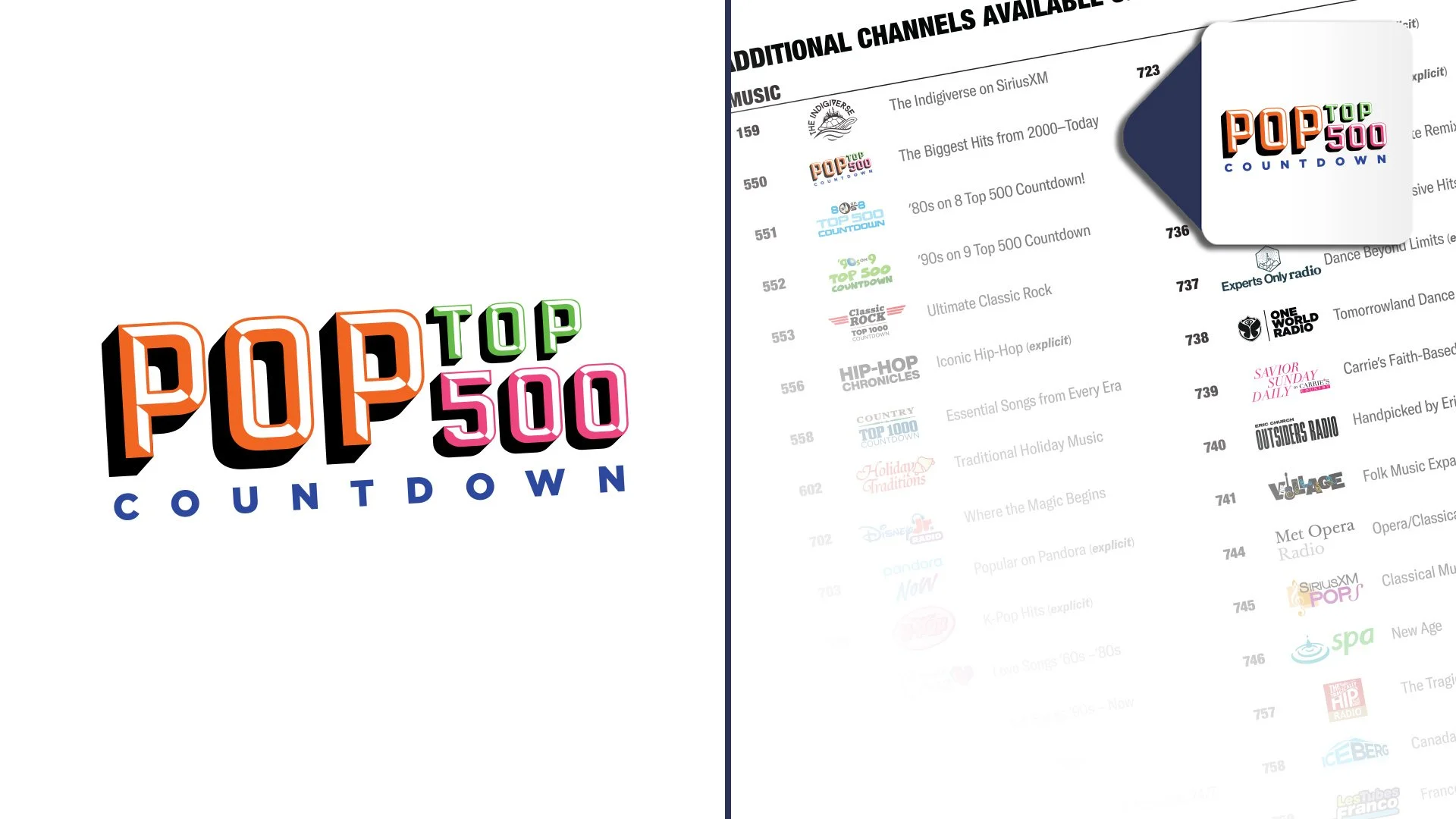 Pop Top 500 Countdown Logo Development | Abby Blank Design | New York