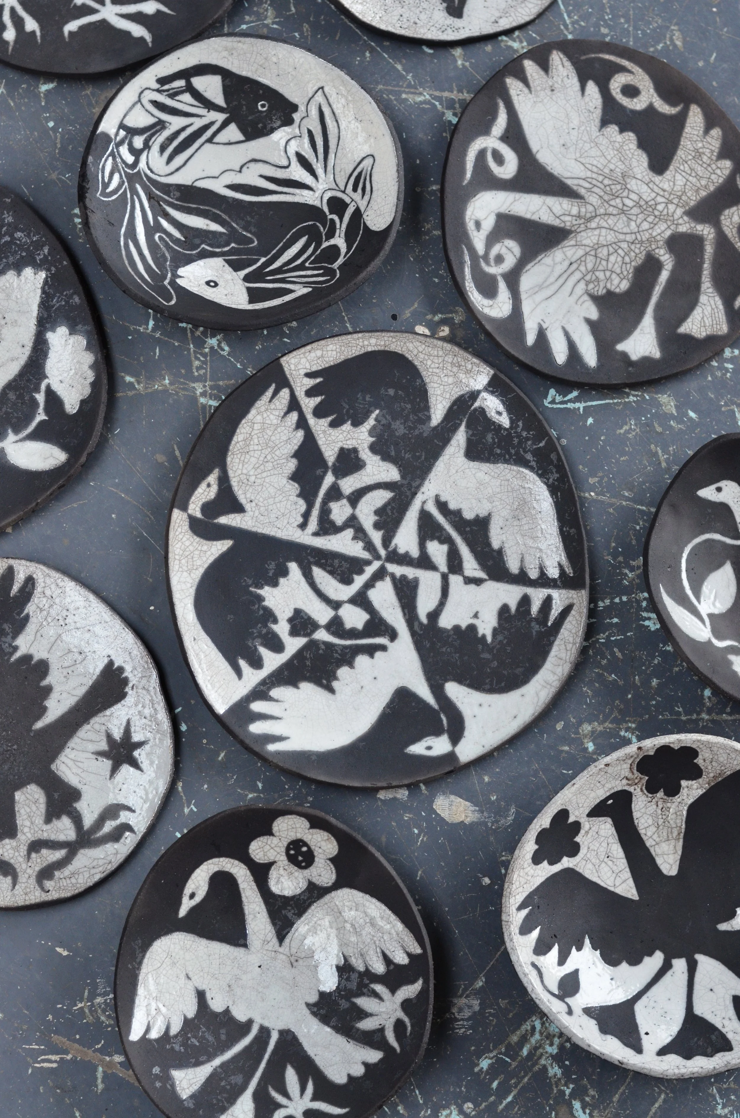 selected raku pieces
