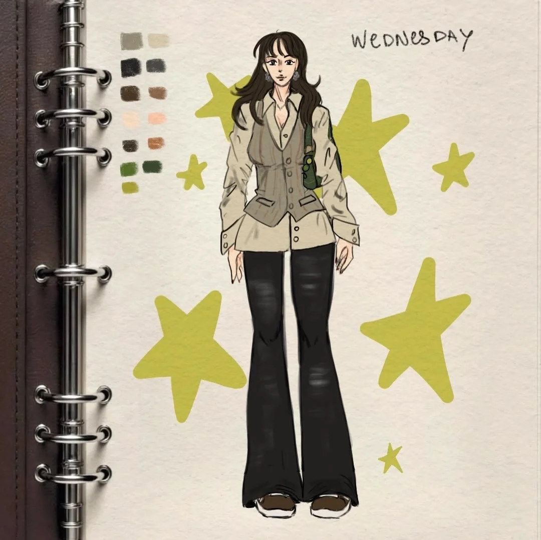 Day 3 ☆
Green bag < green stars 

Slide 2- Timelapse
.
.
.
.
Digital art, ootd, illustration artist, outfit, procreate, stars #ootd #illustrator #sketchbook #artist #fashionillustration