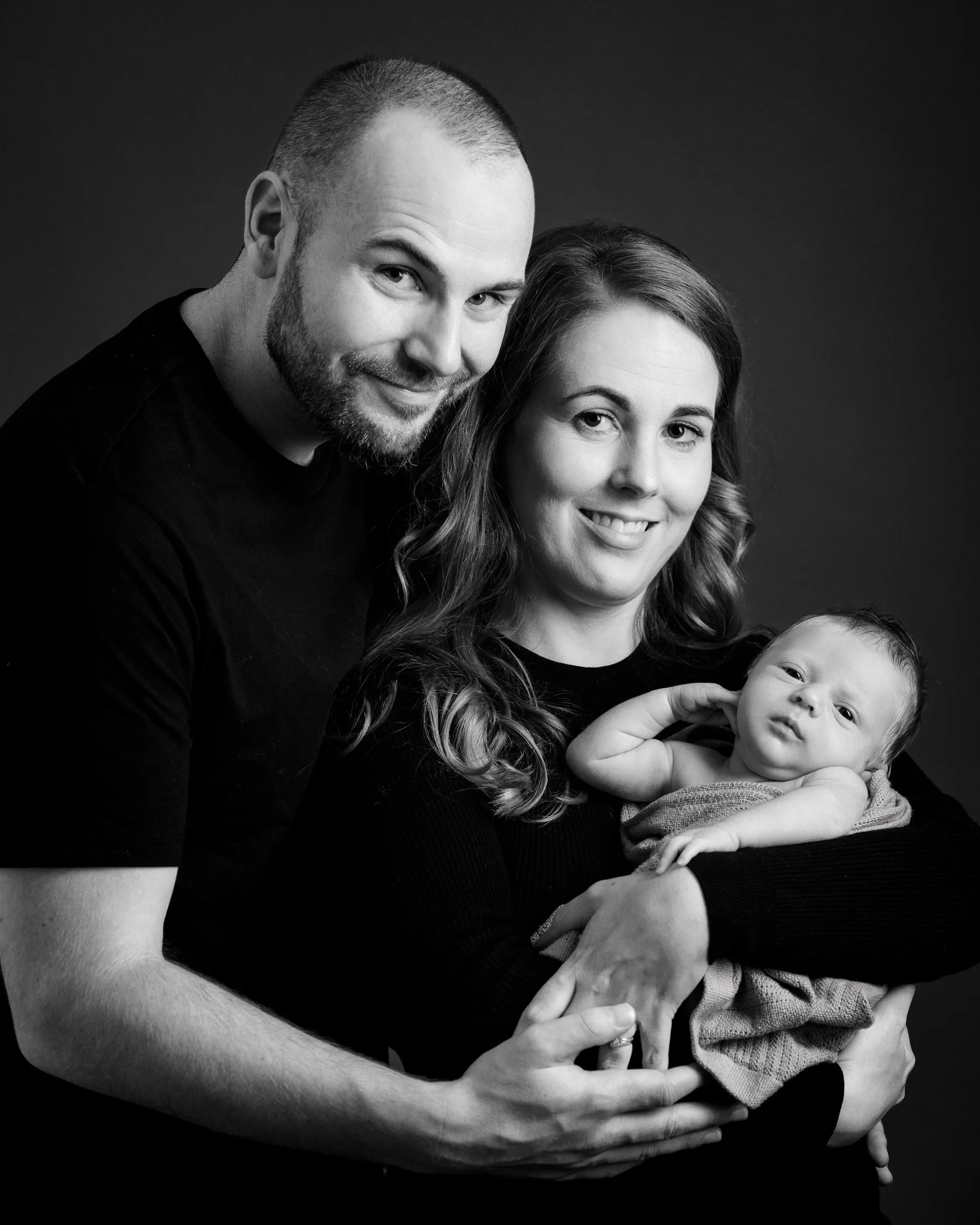 intimate family portrait in studio at ken byrne photography
