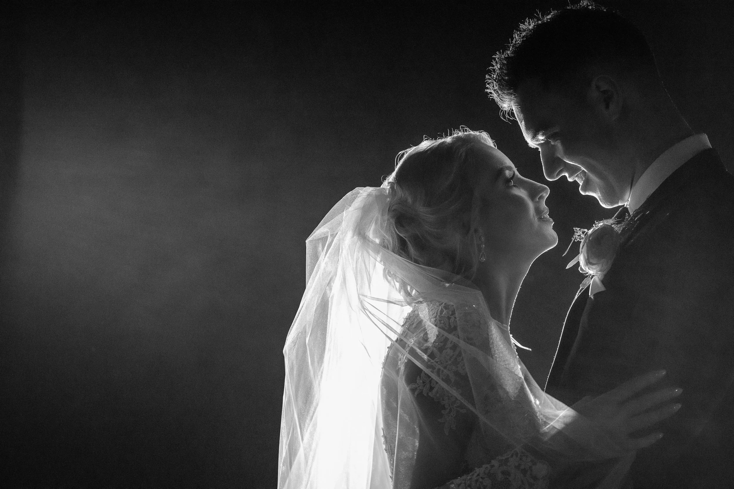 Wedding Photography Westmeath – black and white couple portrait at Bloomfield House Hotel