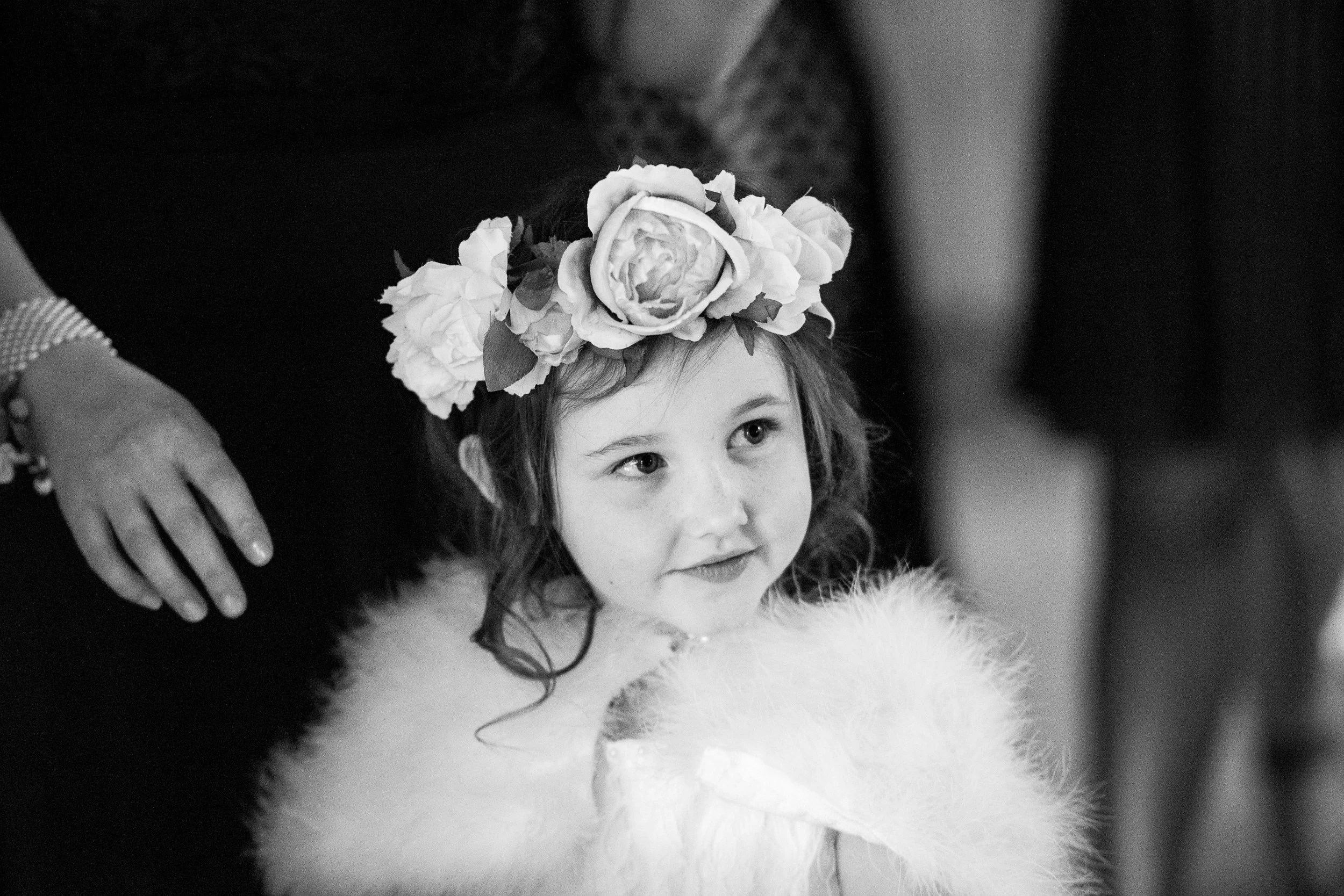 Wedding Photography Tullamore – flower girl portrait at Bridge House Hotel