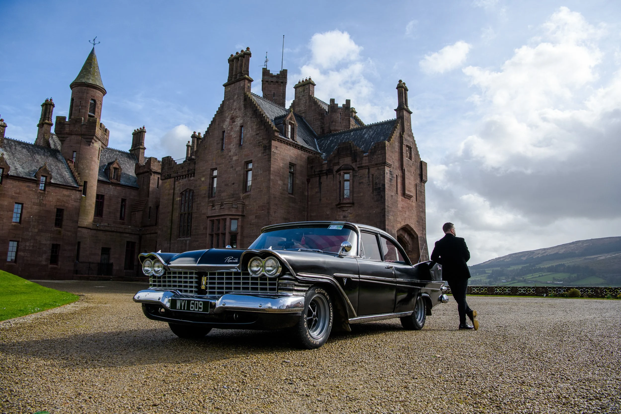 Editorial Photography Ireland – classic car portrait at Castle Oliver