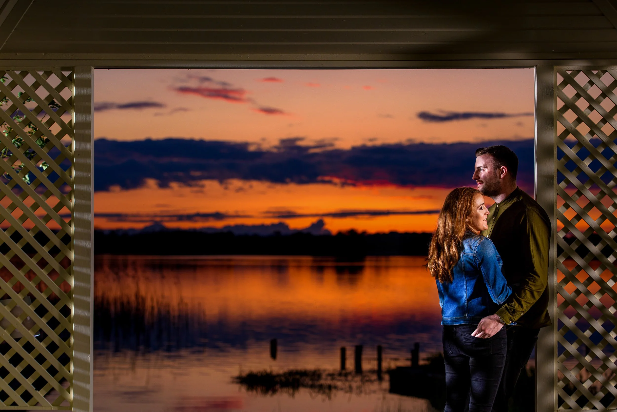 Engagement Photography Westmeath – close-up couple portrait with soft light at Bloomfield House