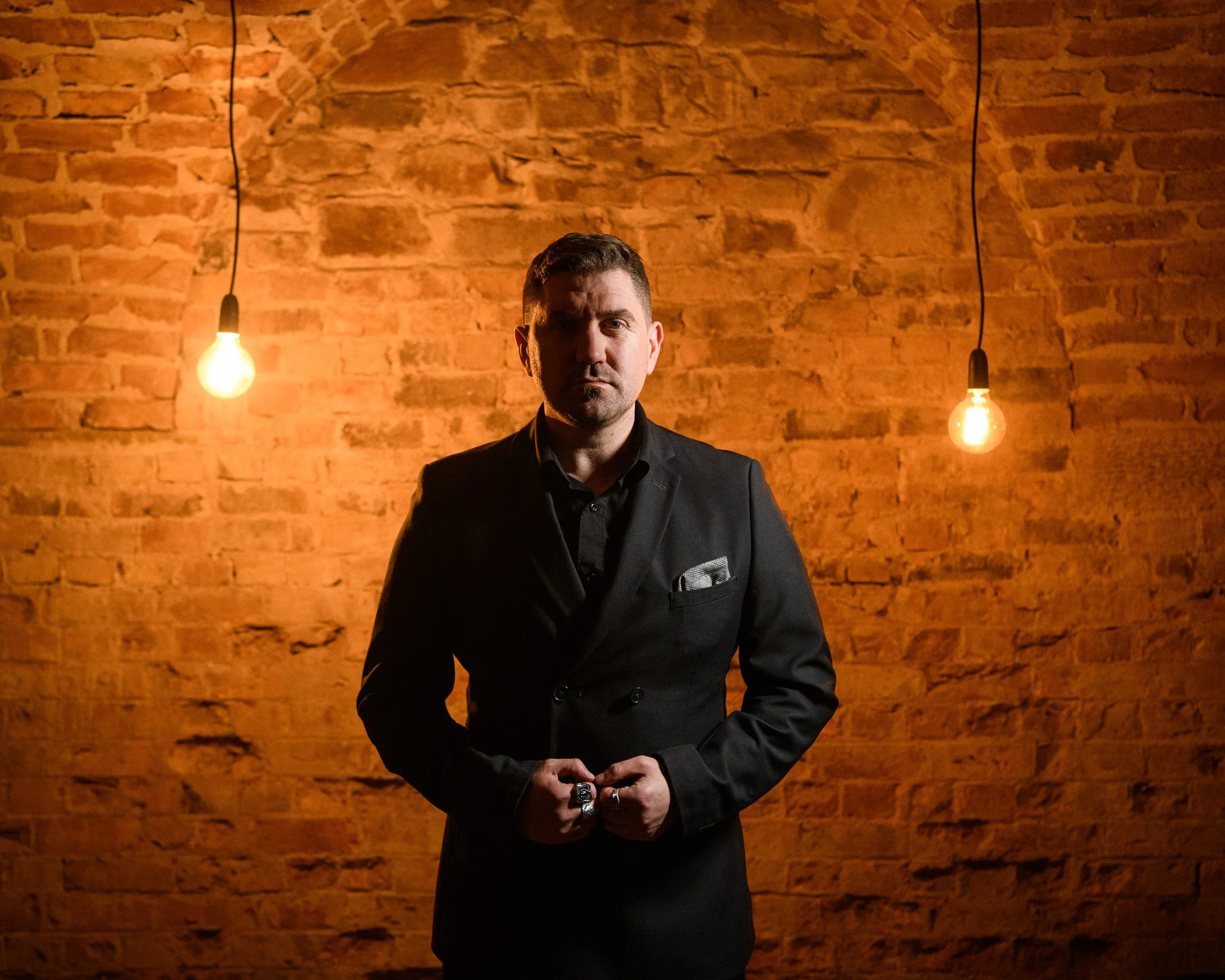 Commercial Portrait Photography Limerick – magician portrait with studio lighting at Castle Oliver