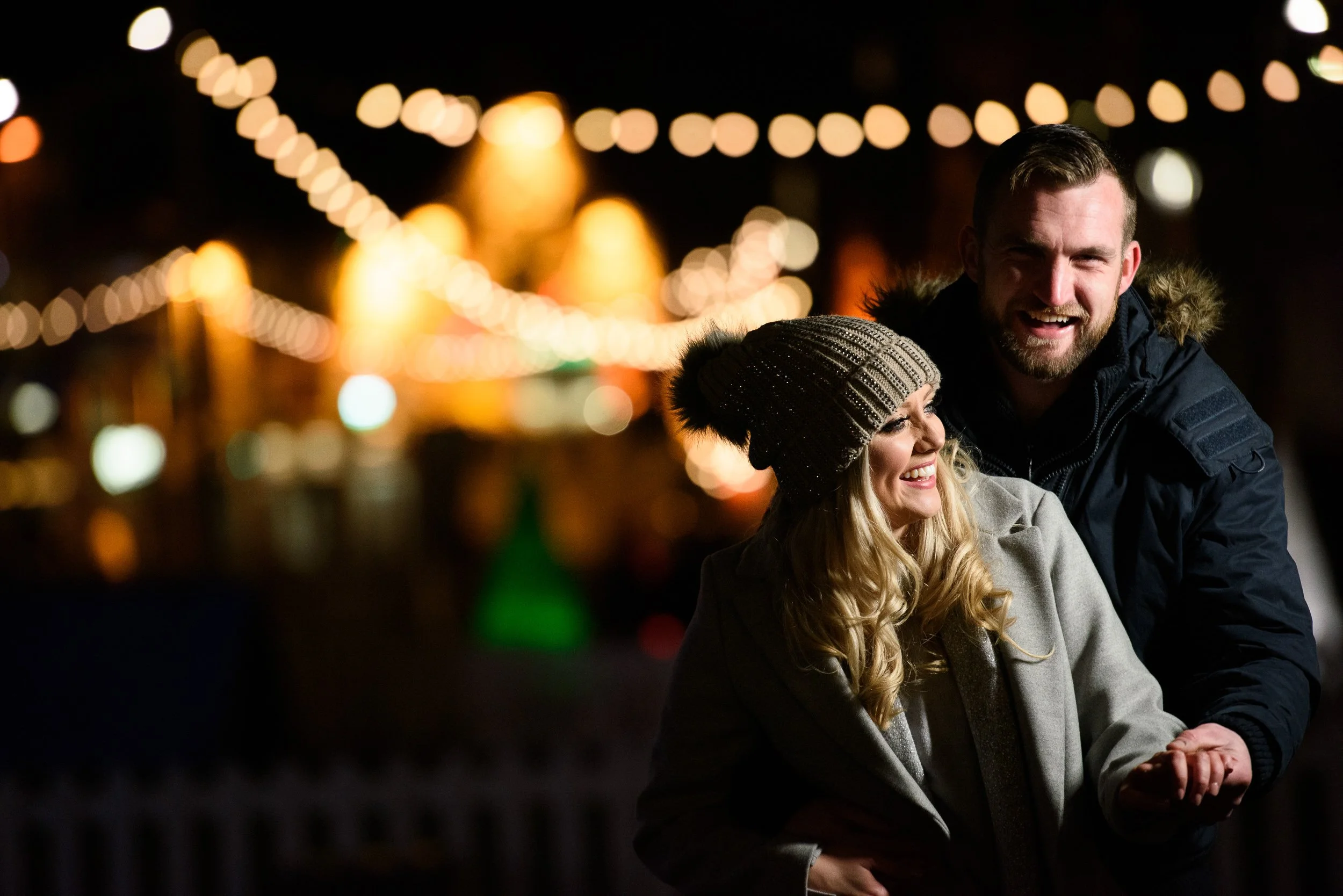 Engagement Photography Galway – black and white couple portrait in Galway City Centre