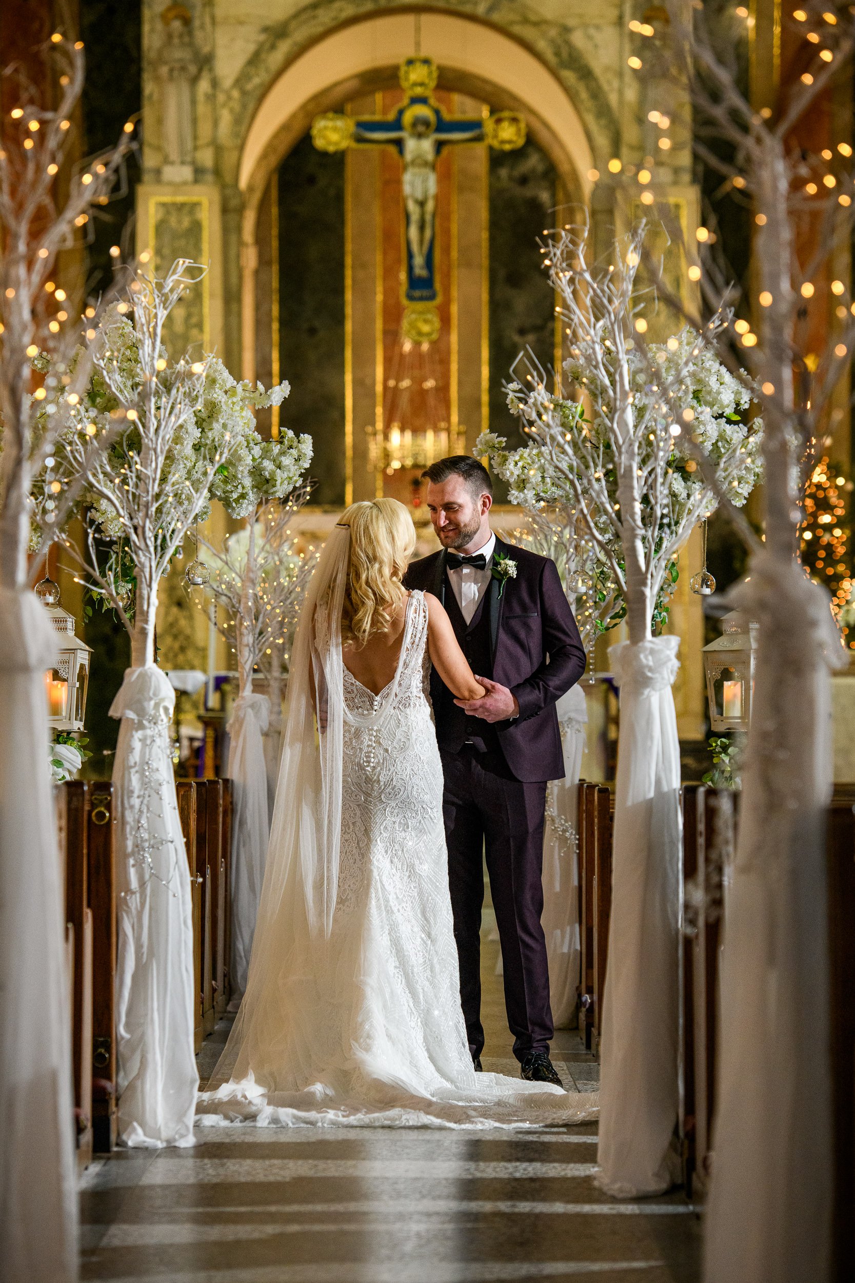 Wedding Photography Westport – bride and groom ceremony moment at St Mary’s Church