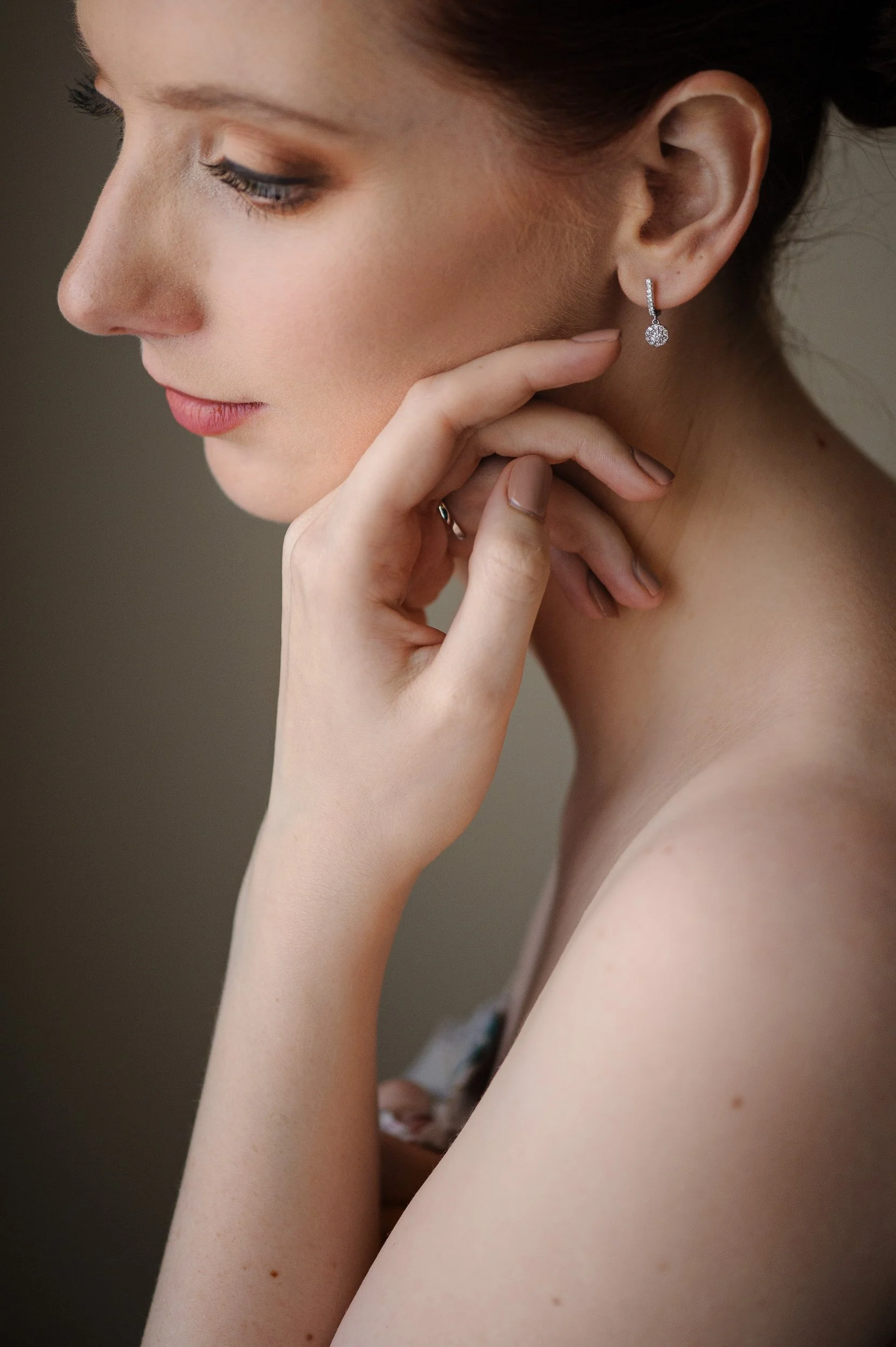 Fine Art Portrait Photography Ireland – close-up beauty portrait with jewellery and soft light
