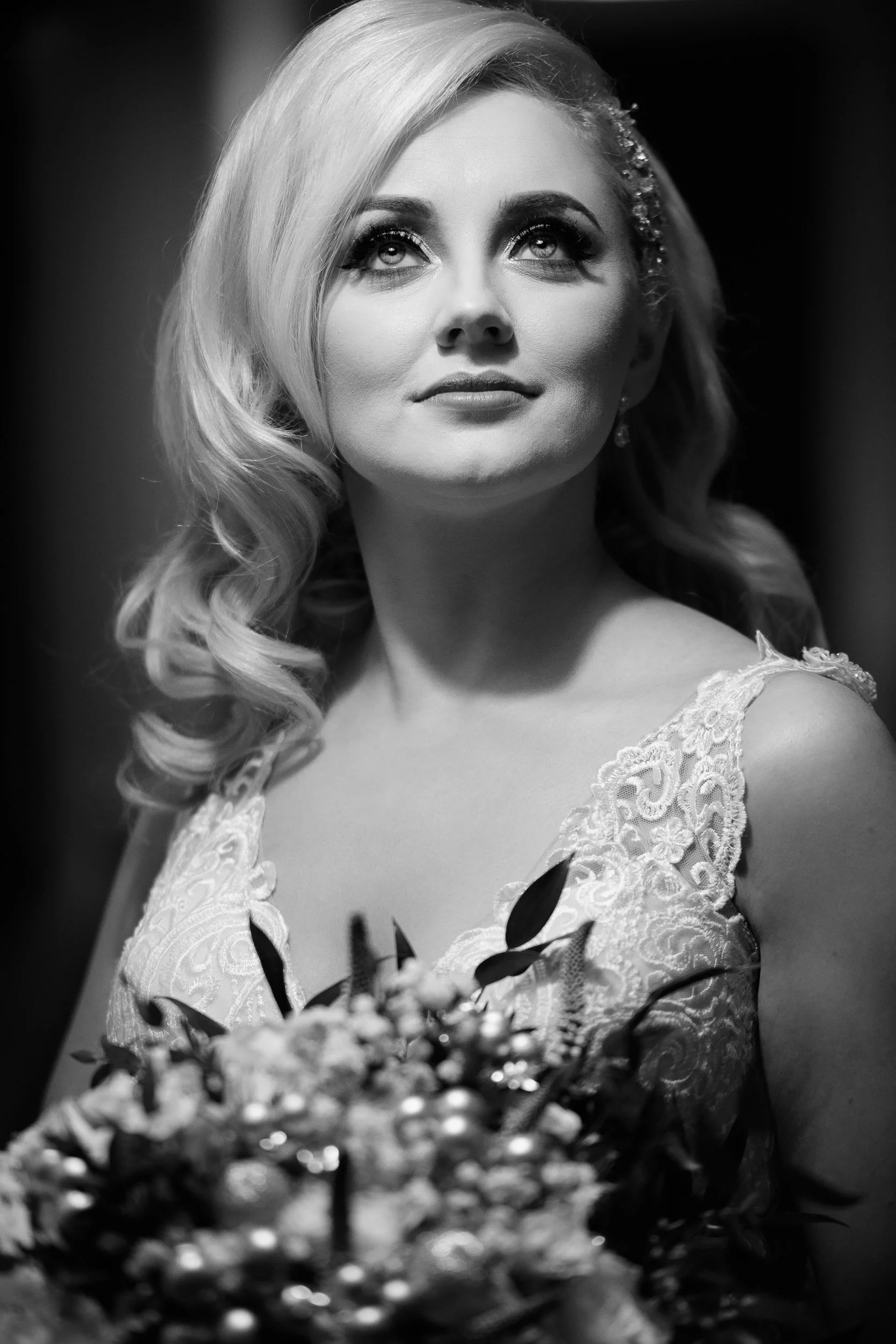 Wedding Photography Westport – bride portrait with natural light at Castlecourt Hotel